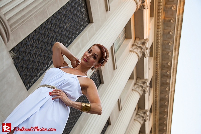 Redhead Iillusion - Fashion Blog by Menia - Grecian style - White Draped Dress-02